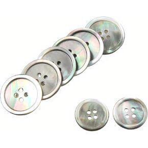 10pcs 25mm Natural Pearl Black 4 Hole Shell Button Round Sewing Button for DIY Craft Sweater Shirt Clothing