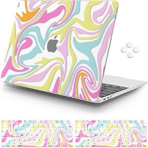 iCasso Compatible with MacBook Air 13 Inch Case 2020 2019 2018 Release A2337/A2179/A1932 with Retina Display Touch ID, Protective Hard Shell Case and Keyboard Cover for MacBook Air 13 - Stay Positive