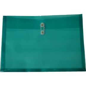 Filexec Poly Envelope, Legal Size, Side Load, Button String Closure, Green (Pack of 6) (50070-15105)