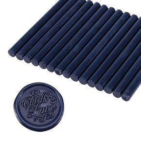 Yoption 15 Pieces Glue Gun Sealing Wax Sticks for Wax Seal Stamp, Great for Wedding Invitations, Cards, Envelopes (Blue 2)