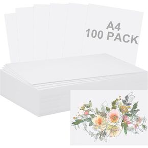 JMIATRY 100 Sheets Water Color Paper 8.5 x 11 Inches Cotton Watercolor Paper Bulk Watercolor Paper 140lb/300gsm A4 Watercolor Paper Cold Press White Watercolor Paper Cotton for Watercolor Drawing