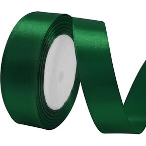 Forest Green Satin Ribbon 1 Inch x 25 Yards Solid Fabric Polyester Satin Ribbon for Gift Wrapping Art Craft Flower Bouquet Hair Bows Making Wedding Party Decoration Sewing Projects