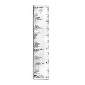 G.T. Luscombe, Old Testament and New Testament Books of The Bible, 5 Inch, Clear Ruler with Dual Straight and Scalloped Edge, for Underlining and Journaling, Multitool or Bookmark
