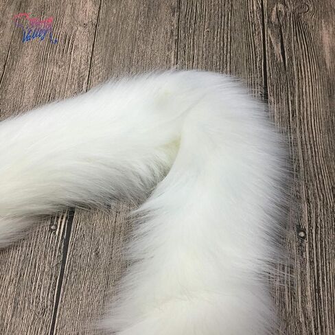 Furryvalley Faux Fur Trim Raccon Fox Fur Ribbon Craft Furry Stripe for Slippers Slides Fringe 2 Yards (White) in Saudi Arabia