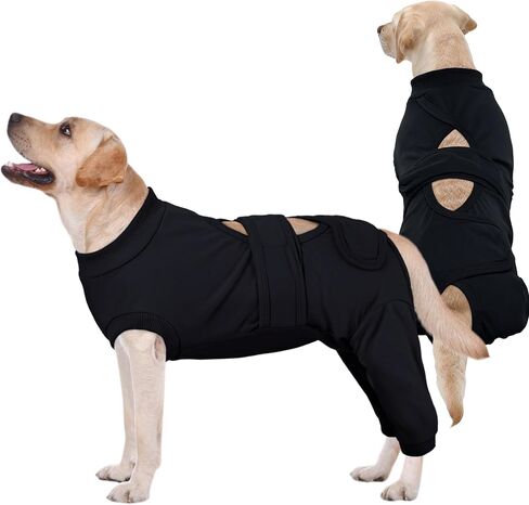 Kuoser Dog Surgery Suit Female Spay, Male Dog Recovery Sleeve Back Leg, Thigh Wound Protective Recovery Suit for Dogs, Dog Rear Leg Sleeve to Stop Licking, Pet Surgical Suit Puppy Onesie Bodysuit in Saudi Arabia