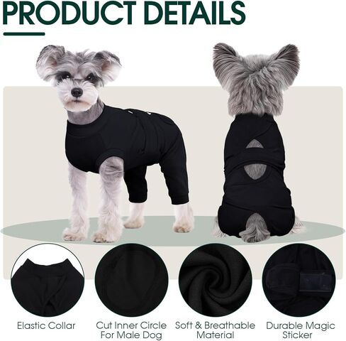 Kuoser Dog Surgery Suit Female Spay, Male Dog Recovery Sleeve Back Leg, Thigh Wound Protective Recovery Suit for Dogs, Dog Rear Leg Sleeve to Stop Licking, Pet Surgical Suit Puppy Onesie Bodysuit in Kuwait