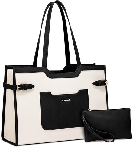 LOVEVOOK Laptop Bag for Women 15.6 Inch Leather Work Bag for Women Large Capacity Work Tote Bags with Clutch Purse Waterproof Computer Bags Business Briefcase Office in Saudi Arabia
