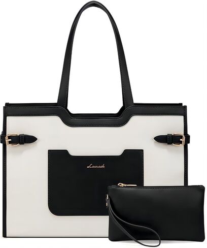 LOVEVOOK Laptop Bag for Women 15.6 Inch Leather Work Bag for Women Large Capacity Work Tote Bags with Clutch Purse Waterproof Computer Bags Business Briefcase Office in Saudi Arabia