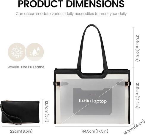 LOVEVOOK Laptop Bag for Women 15.6 Inch Leather Work Bag for Women Large Capacity Work Tote Bags with Clutch Purse Waterproof Computer Bags Business Briefcase Office in Saudi Arabia
