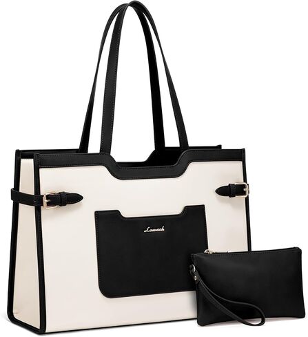 LOVEVOOK Laptop Bag for Women 15.6 Inch Leather Work Bag for Women Large Capacity Work Tote Bags with Clutch Purse Waterproof Computer Bags Business Briefcase Office in Saudi Arabia