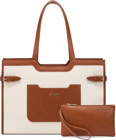 LOVEVOOK Laptop Bag for Women 15.6 Inch Leather Work Bag for Women Large Capacity Work Tote Bags with Clutch Purse Waterproof Computer Bags Business Briefcase Office in Saudi Arabia