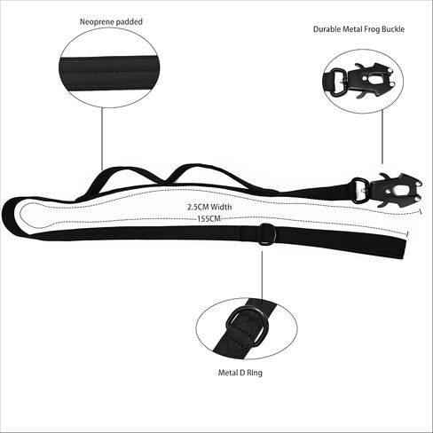 Dog Leash Neoprene Padded Two Handle Heavy Duty Double Handles Dog Leash Walking Training Dog Leash Traffic Dog Leash (Black) in Saudi Arabia
