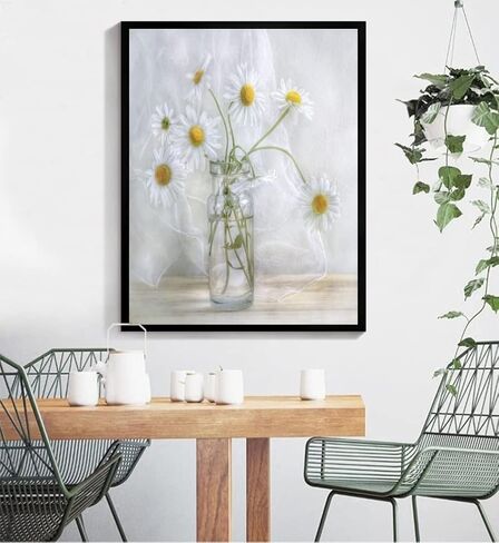 BOMUVI Paint by Numbers for Adults Beginner Paint by Numbers for Adults Daisy Paint by Number Kits Acrylic Painting White Flower Paint by Number Kits on Canvas Paint by Number Adults 16x20 in in Saudi Arabia