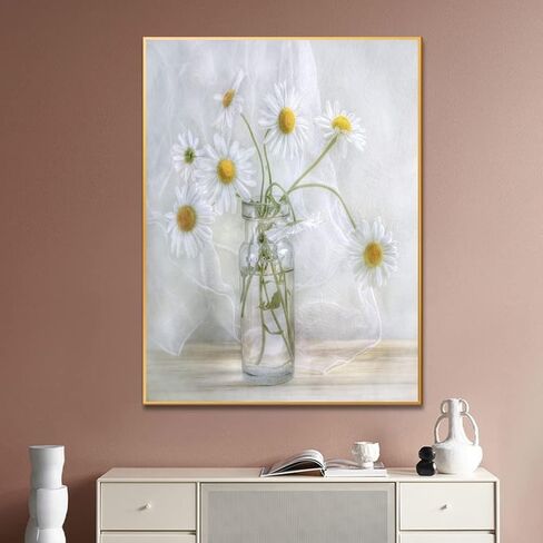 BOMUVI Paint by Numbers for Adults Beginner Paint by Numbers for Adults Daisy Paint by Number Kits Acrylic Painting White Flower Paint by Number Kits on Canvas Paint by Number Adults 16x20 in in Saudi Arabia