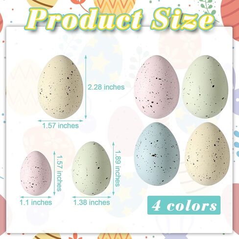 36 Pcs Easter Speckled Eggs Plastic Speckled Eggs Bowl and Vase Filler Faux Chicken Eggs for DIY Spring Displays and Easter Decorations (Classic Color) in Kuwait