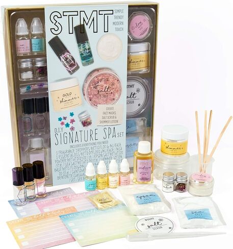 STMT DIY Signature Spa Set by Horizon Group USA, Mix & Make Your Own Spa Supplies with Salt Scrubs, Fragrances & Shimmer Lotions. Multicolored in Kuwait