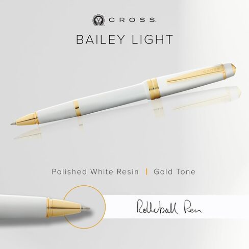 Cross Bailey Light Polished White Resin and Gold Tone Rollerball Pen in Saudi Arabia