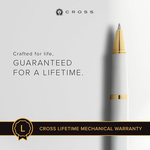 Cross Bailey Light Polished White Resin and Gold Tone Rollerball Pen in Saudi Arabia