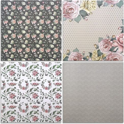 Scrapbooking Paper,Pack of 24 Sheets Designer Paper Pad 12x12 Inches Single-Sided Decorative Origami Scrapbook Paper Supplies Patterned Cardstock for Craft Gift Wrapping Photo Album (PA1902) in Saudi Arabia