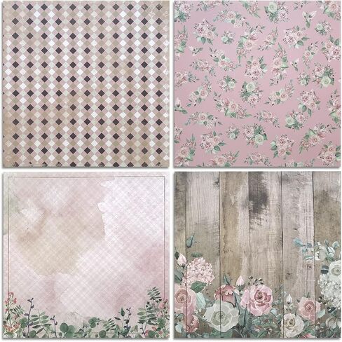Scrapbooking Paper,Pack of 24 Sheets Designer Paper Pad 12x12 Inches Single-Sided Decorative Origami Scrapbook Paper Supplies Patterned Cardstock for Craft Gift Wrapping Photo Album (PA1902) in Saudi Arabia