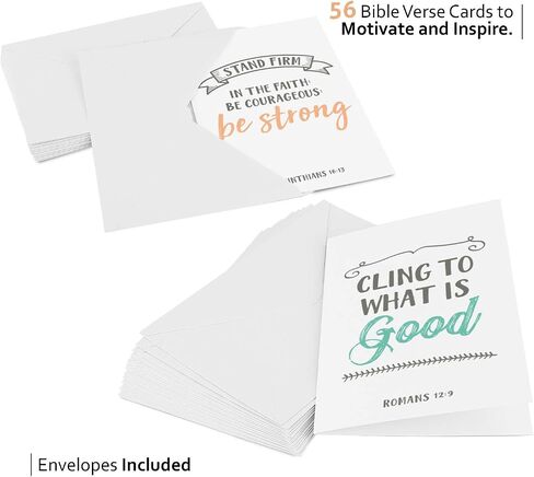 Dessie 56 Pack Inspirational Bible Verse Cards with Envelopes | 8 Unique Scripture Cards | Boxed Greeting Card Set with Blessed Stickers And Bonus Self-Reflection E- Scripture Journal in Kuwait