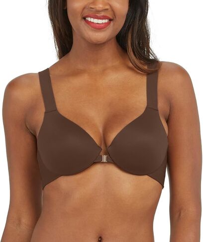 SPANX Bra-Llelujah حمالة صدر تغطية كاملة مبطنة بشكل خفيف - حمالة صدر مريحة لتغطية كاملة - حمالة صدر تي شيرت للاستخدام اليومي - إغلاق أمامي - ظهر جورب - أشرطة تمدد ذكية - ضباب نيلي - 38C in Kuwait