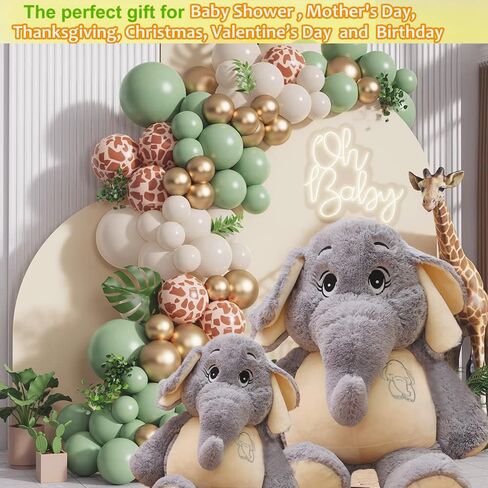 Giant Elephant Stuffed Animal 39'',Large Stuffed Elephant Plush Toy,Soft Huggable Elephant Plush Cute Elephant Plush Toy for Girls Boys Kids Babies,Gifts for Birthday Mother's Day Christmas in Kuwait