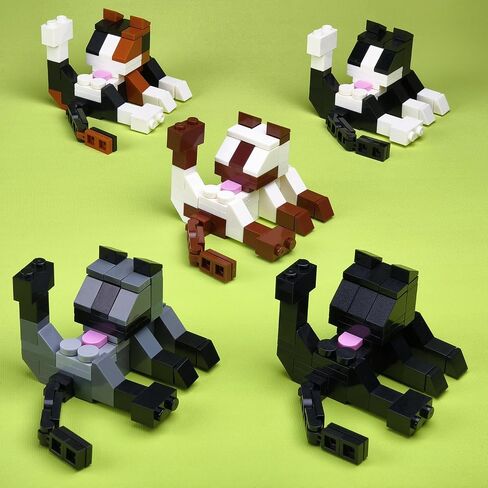 MOC Licking Butt Cat Building Block Set, Compatible with Lego 853792 Accessory, Black, Calico, Siamese Cow Cat, Funny Gift for Animal Lovers, Cat Lover for Adults (Cow) in Saudi Arabia