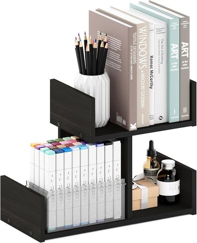Furinno Hermite Wooden Desktop Bookshelf Storage Organizer for Home and Office Supplies, White in Kuwait