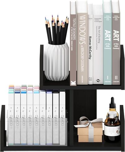 Furinno Hermite Wooden Desktop Bookshelf Storage Organizer for Home and Office Supplies, White in Kuwait