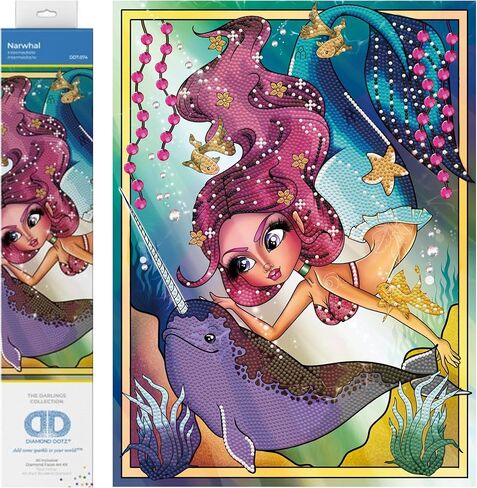 DIAMOND DOTZ Mystic Mermaid Diamond Painting Kits for Adults - Diamond Art Kits a Relaxing Creative Craft Kit with Dotz Gems 16.1x20.1 in Saudi Arabia