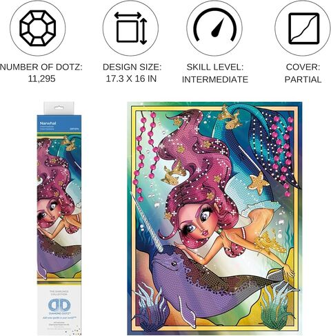 DIAMOND DOTZ Mystic Mermaid Diamond Painting Kits for Adults - Diamond Art Kits a Relaxing Creative Craft Kit with Dotz Gems 16.1x20.1 in Saudi Arabia