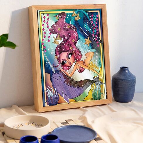 DIAMOND DOTZ Mystic Mermaid Diamond Painting Kits for Adults - Diamond Art Kits a Relaxing Creative Craft Kit with Dotz Gems 16.1x20.1 in Saudi Arabia
