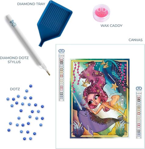 DIAMOND DOTZ Mystic Mermaid Diamond Painting Kits for Adults - Diamond Art Kits a Relaxing Creative Craft Kit with Dotz Gems 16.1x20.1 in Saudi Arabia
