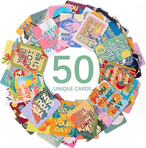 HOMANGA 50 Unique Motivational Cards for Employees, Gratitude, Employee Appreciation Cards, Kindness Thank You Notes for Coworkers, Affirmations Cards for Employees, Coworkers, Teachers, Boss in Kuwait