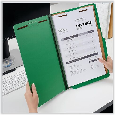 مجلدات تصنيف اللوح الملون الشاهق العالمي ، 2 "توسيع ، 2 مقسمات ، 6 مثبتات ، الحجم القانوني ، الزمرد الأخضر ، 10/صندوق in Kuwait