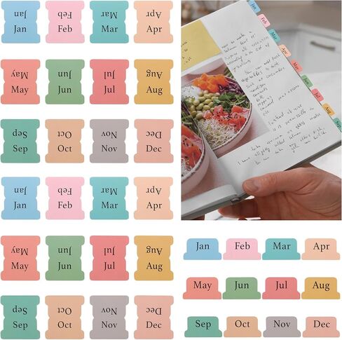 10 Sheet (120pcs) Blank Index Tabs Stickers for Bible Calendar Recipe Book Textbook Notebook Documents Annotate Mark Pages Self Adhesive Planner Organization Labels Decals-12 Colors in Saudi Arabia