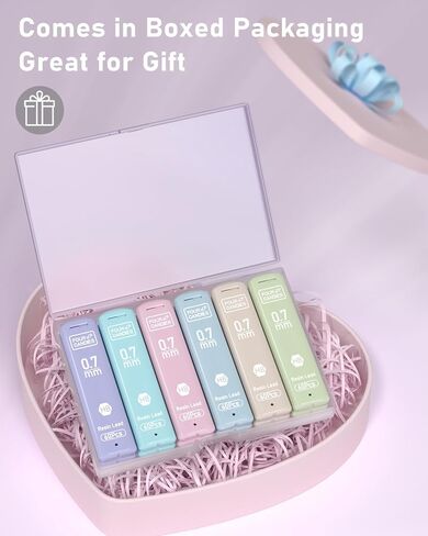 Four Candies 0.7mm Lead Refills in Case, Pack of 720 PCS Black HB #2 Break Resistant Mechanical Pencil Refills, 12 Tubes of 0.7 Lead, 60 Pieces per Tube in Kuwait