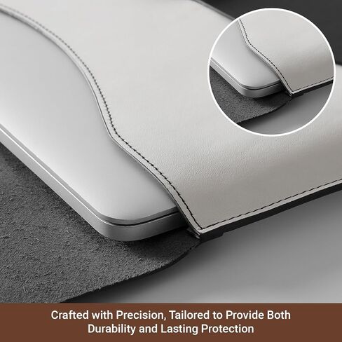 BEVEL & AWL Dual Harmony 100% Leather Sleeve for Pro 14 Inch (M1, M1 Pro, M2, M2 Pro & M3) 2021-2024, Premium Handcrafted Air Sleeve, Laptop Sleeve 13 Inch & 14 Inch Case in Saudi Arabia