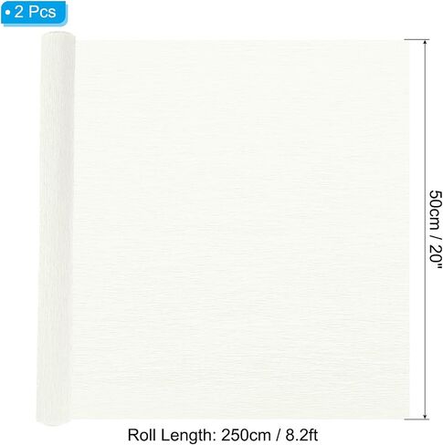 PATIKIL 8.2ft Crepe Paper Roll, 2 Roll 20" Width Soft Paper Streamer Sheet for Craft Flower Making Wrapping Party Birthday Wedding Decoration, Beige in Saudi Arabia
