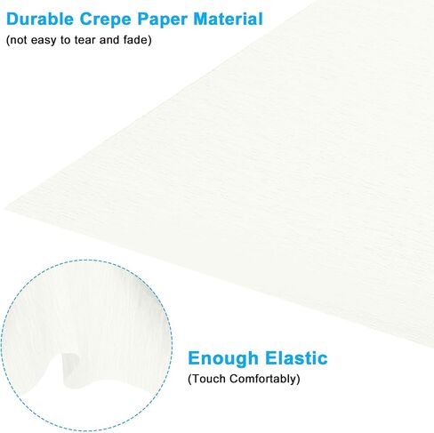 PATIKIL 8.2ft Crepe Paper Roll, 2 Roll 20" Width Soft Paper Streamer Sheet for Craft Flower Making Wrapping Party Birthday Wedding Decoration, Beige in Saudi Arabia