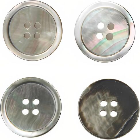 10pcs 25mm Pearl Natural Black 4 Hole Shell Button Button Round Round For Diy Craft Sweater Shirt Clothing in Kuwait