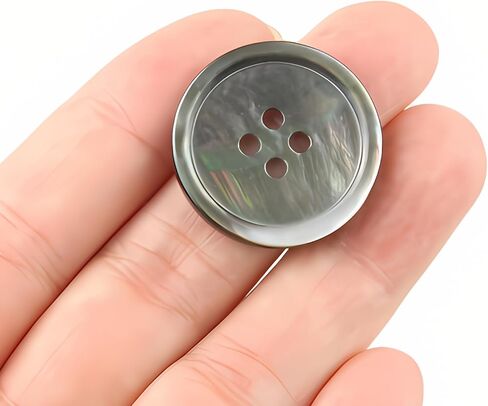 10pcs 25mm Pearl Natural Black 4 Hole Shell Button Button Round Round For Diy Craft Sweater Shirt Clothing in Kuwait