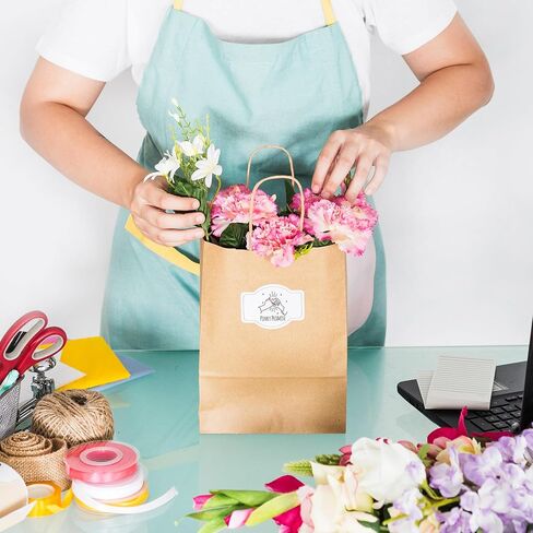Gitmiws 120 Pack Brown Kraft Paper Paps with Handles ، وأكياس هدايا الورق الحرف البني أحجام متنوعة ، وأكياس ورق البيع بالتجزئة بشكل كبير للأعمال التجارية الصغيرة ، والتسوق ، والبضائع ، و Favors Pavors in Kuwait