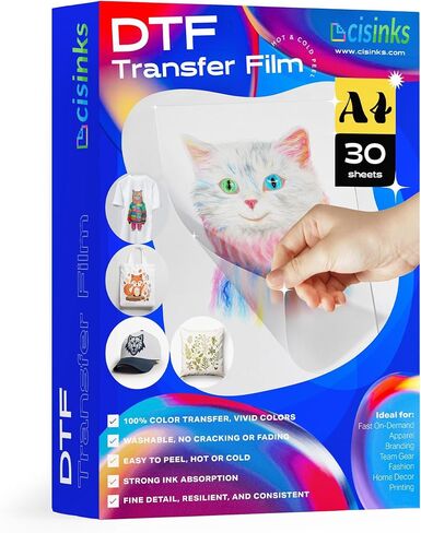 Premium DTF Transfer Film 13"x19" - A3 plus Hot/Cold Peel 20 Sheets Matte Clear PreTreat PET Heat Transfer Paper for DIY Direct Print on All Fabric and Colors T-Shirts Textile in Kuwait