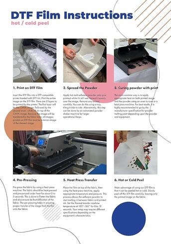 Premium DTF Transfer Film 13"x19" - A3 plus Hot/Cold Peel 20 Sheets Matte Clear PreTreat PET Heat Transfer Paper for DIY Direct Print on All Fabric and Colors T-Shirts Textile in Kuwait