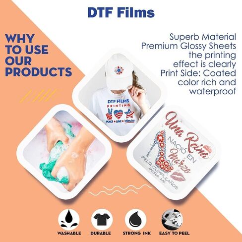 Premium DTF Transfer Film 13"x19" - A3 plus Hot/Cold Peel 20 Sheets Matte Clear PreTreat PET Heat Transfer Paper for DIY Direct Print on All Fabric and Colors T-Shirts Textile in Kuwait