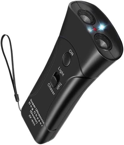 BELMAKS Ultrasonic Anti Barking Control Device Pet Trainer Handheld Dog Bark Control Training Multi-Functions Silent Commands with LED Flashlight and Strap for Pet Indoors and Outdoors in Kuwait