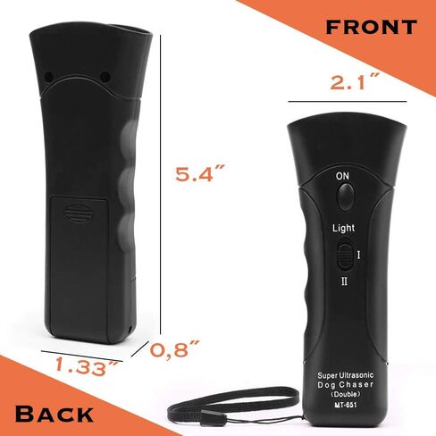 BELMAKS Ultrasonic Anti Barking Control Device Pet Trainer Handheld Dog Bark Control Training Multi-Functions Silent Commands with LED Flashlight and Strap for Pet Indoors and Outdoors in Kuwait