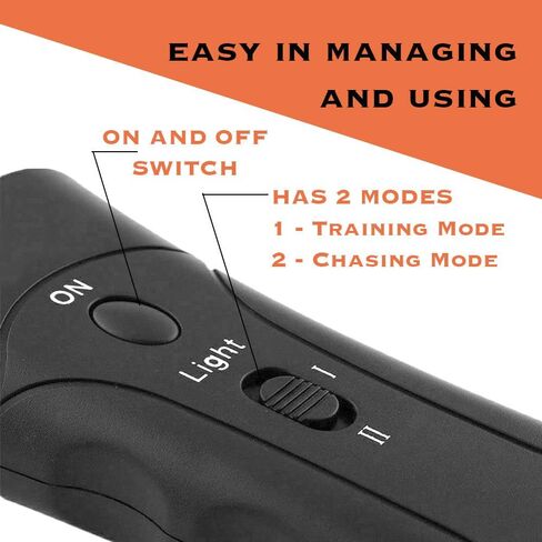 BELMAKS Ultrasonic Anti Barking Control Device Pet Trainer Handheld Dog Bark Control Training Multi-Functions Silent Commands with LED Flashlight and Strap for Pet Indoors and Outdoors in Kuwait